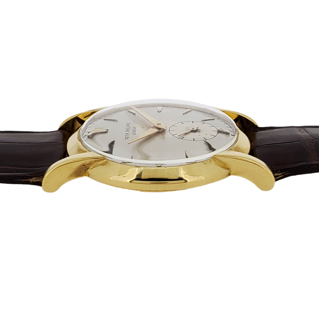 Patek Philippe 2429-1J Vintage Unusual Large Curved Claw Lugs in Yellow Gold Circa 1952