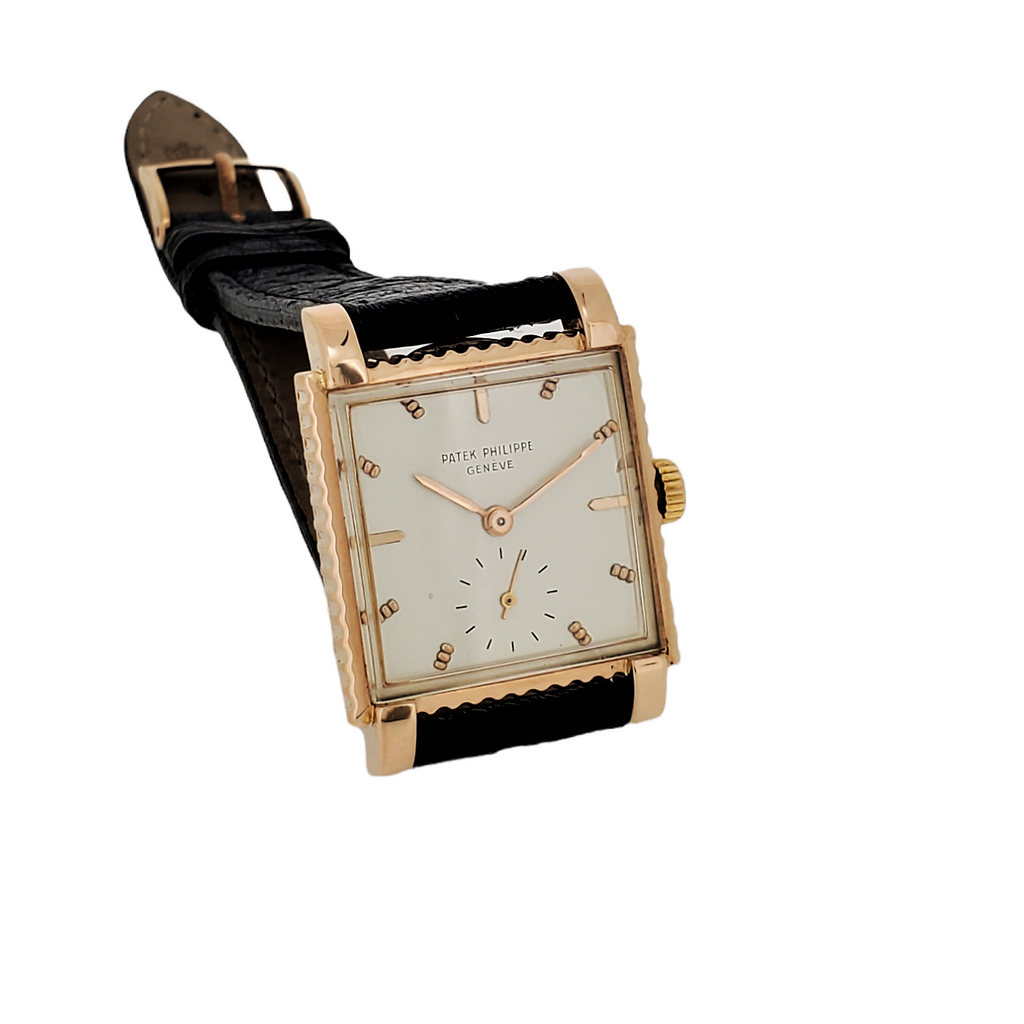 Patek Philippe 2472R; bold squarish shaped case with fluted ribbed Case,  Circa 1951-52