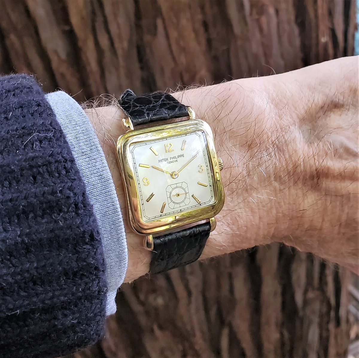 Patek Philippe 2493J-An oversized Cushion shaped case with tear