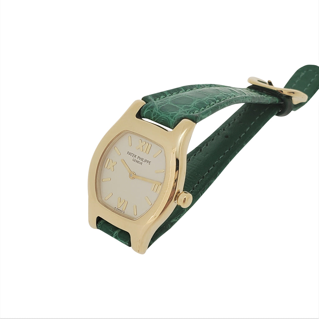 Patek Philippe 4850J Ladies 18K Gold Tonneau/Tortue Shape Watch, Circa 1997