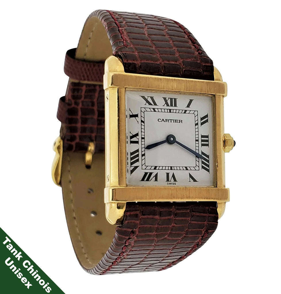 Cartier Tank Chinois (Chinese Tank) in 18K yellow gold; circa 1980's.