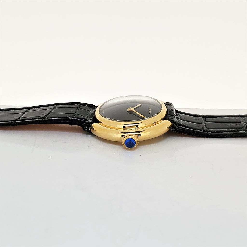 Cartier Vendome Small size with Black Dial circa 1975-1985