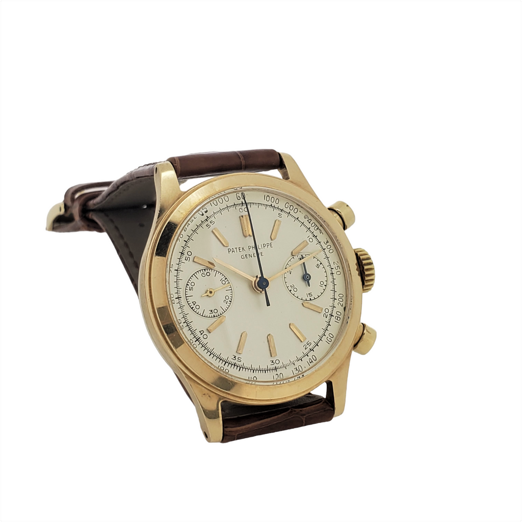 Patek Philippe 1463J water resistant Chronograph Watch, Circa 1966 Unpolished Not for Sale