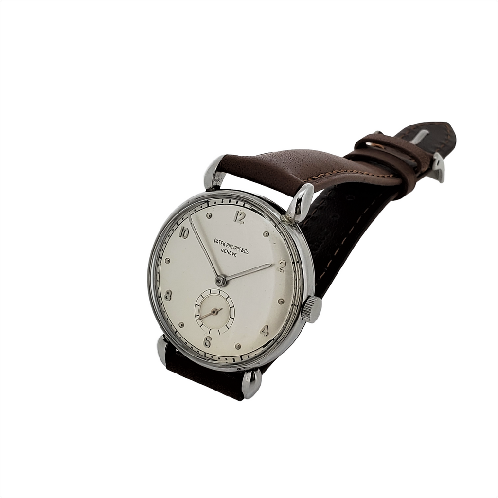 Patek Philippe 1473A Vintage Stainless Steel Calatrava Watch Tear Drop Lugs, Circa 1945