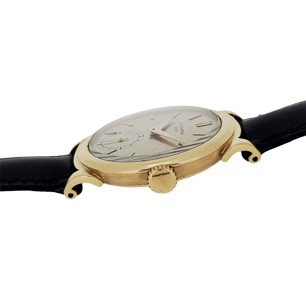 Philippe 1491J Vintage Yellow Gold Scroll Lugs Calatrava Watch Circa 1949-50