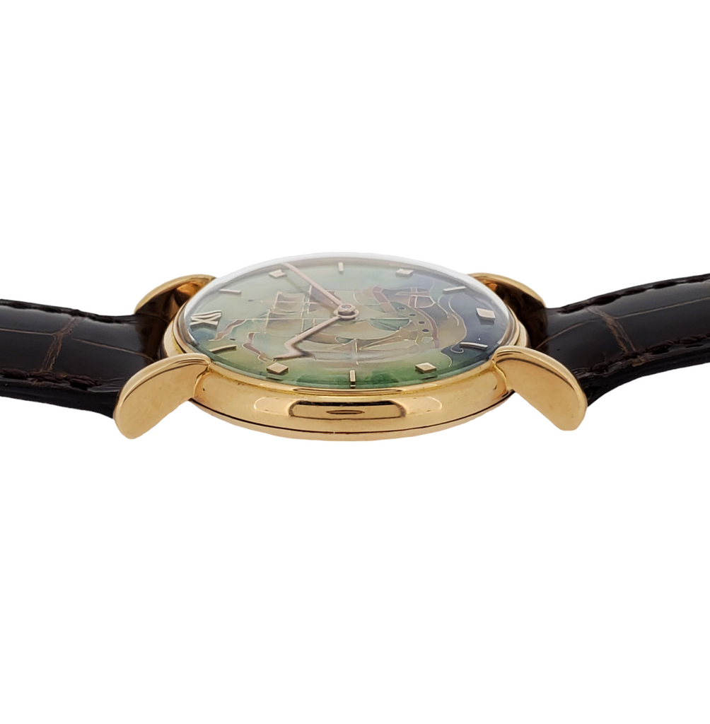 Patek Philippe 1543R Vintage Calatrava with Unique Cloisonne enamel dial, Circa 1946