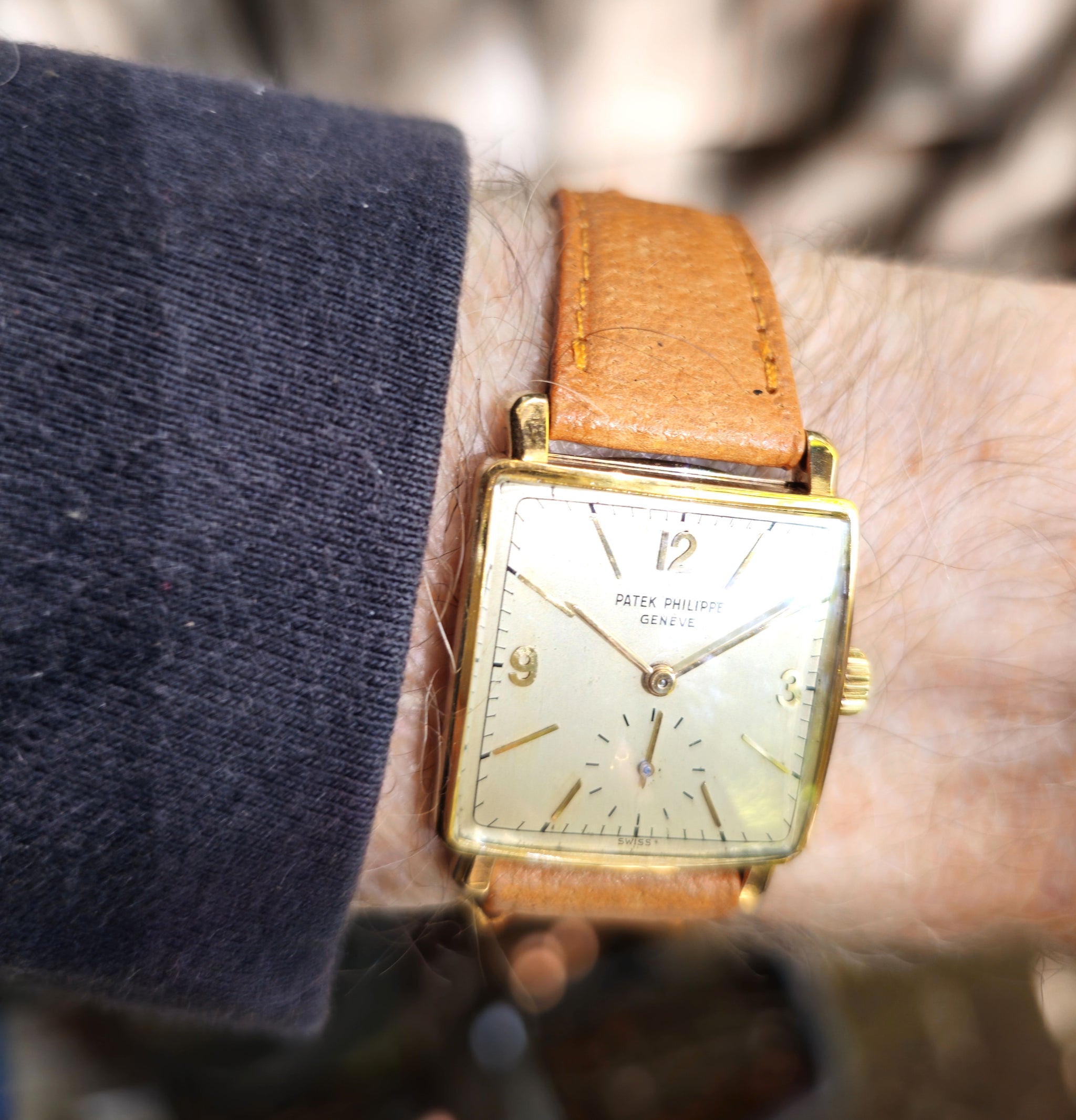 Patek Philippe 1574J Early vintage square watch; Circa 1948-1949