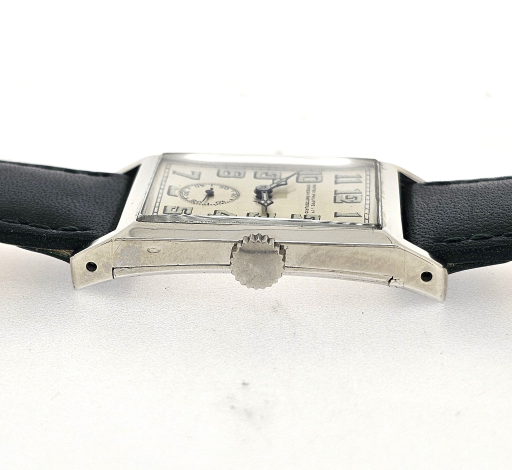 Patek Philippe Platinum Art Deco Watch Radium Arabic Dial, Circa 1927