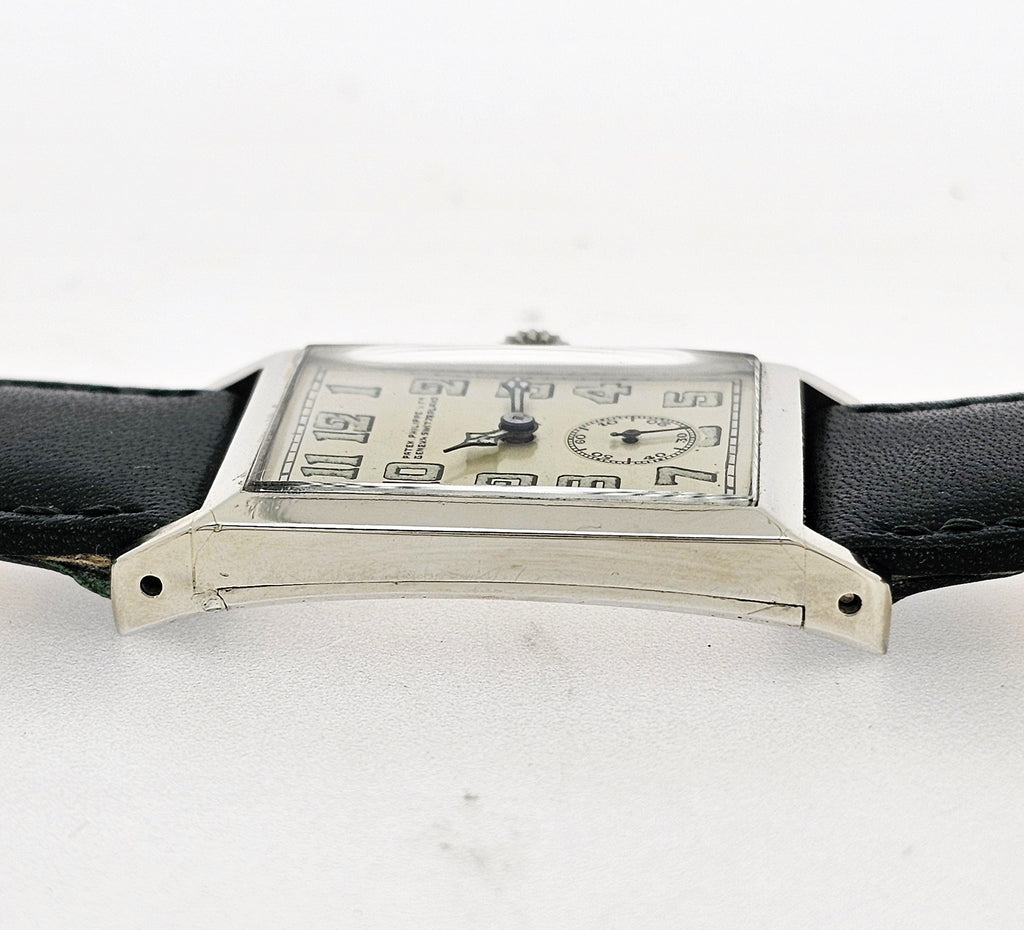 Patek Philippe Platinum Art Deco Watch Radium Arabic Dial, Circa 1927
