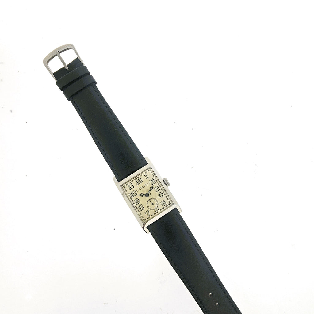 Patek Philippe Platinum Art Deco Watch Radium Arabic Dial, Circa 1927