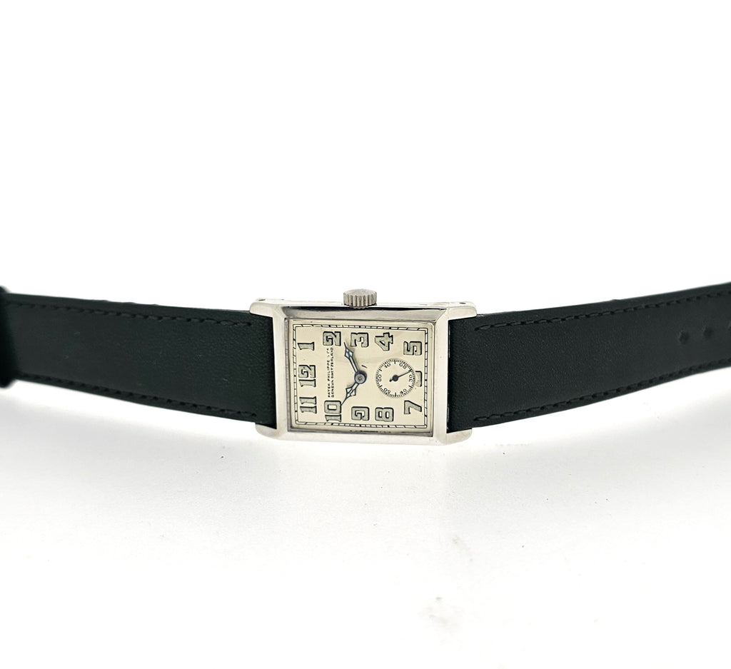 Patek Philippe Platinum Art Deco Watch Radium Arabic Dial, Circa 1927
