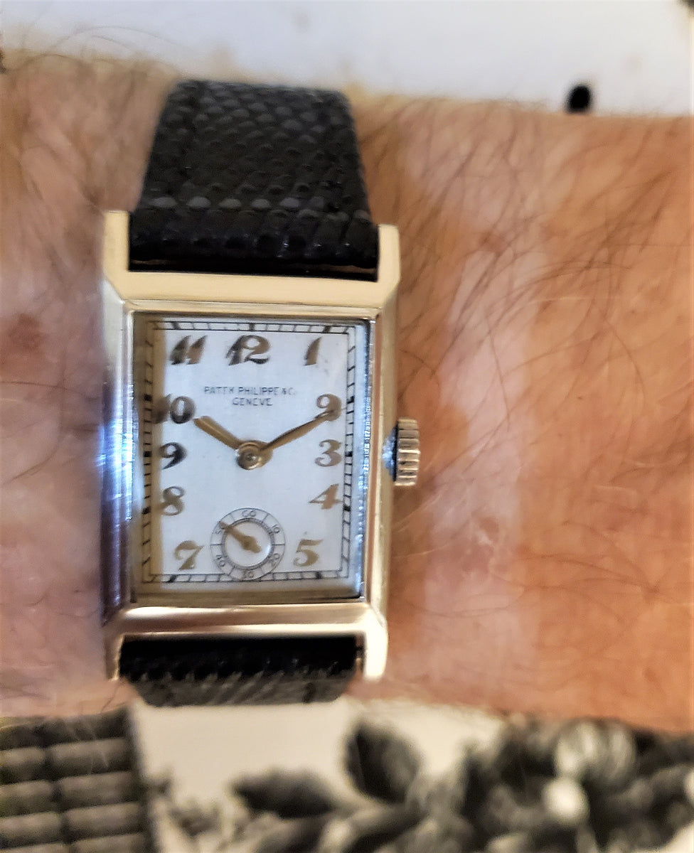 Patek Philippe Early Platinum Art Deco Rectangular Tank style watch ci ...
