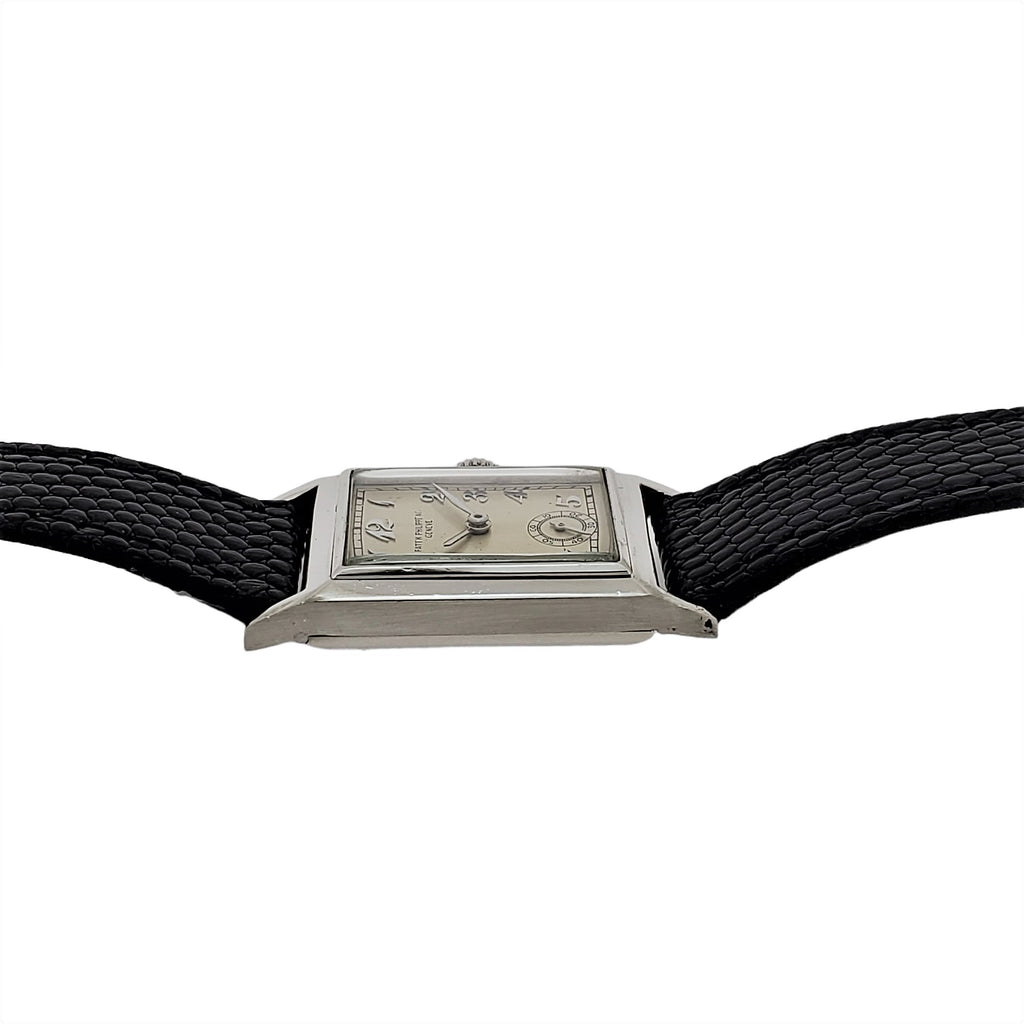 Patek Philippe Early Platinum Art Deco Rectangular Tank style watch circa 1930's