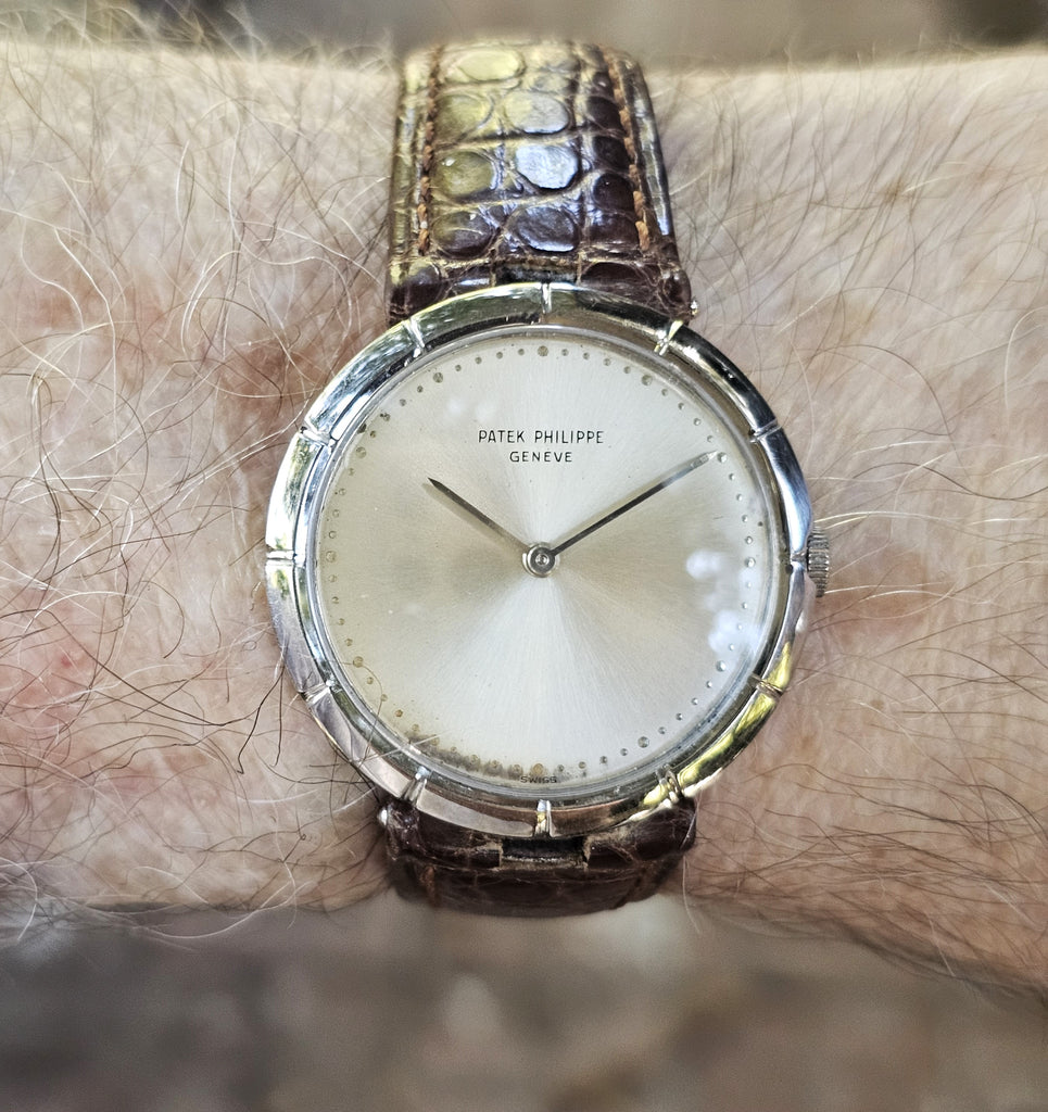 Patek Philippe 3459 Vintage 18K white gold extra thin 32 mm Calatrava;  Circa 1962