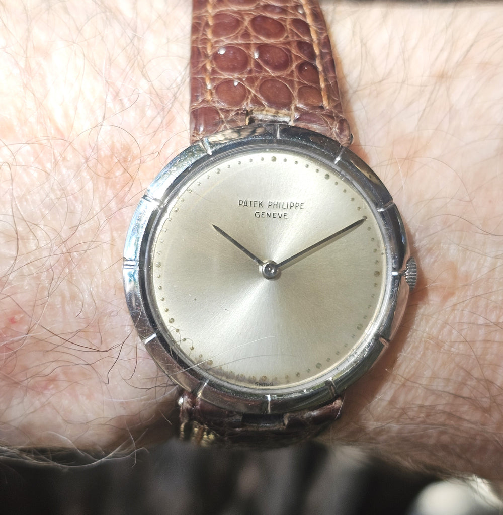 Patek Philippe 3459 Vintage 18K white gold extra thin 32 mm Calatrava;  Circa 1962