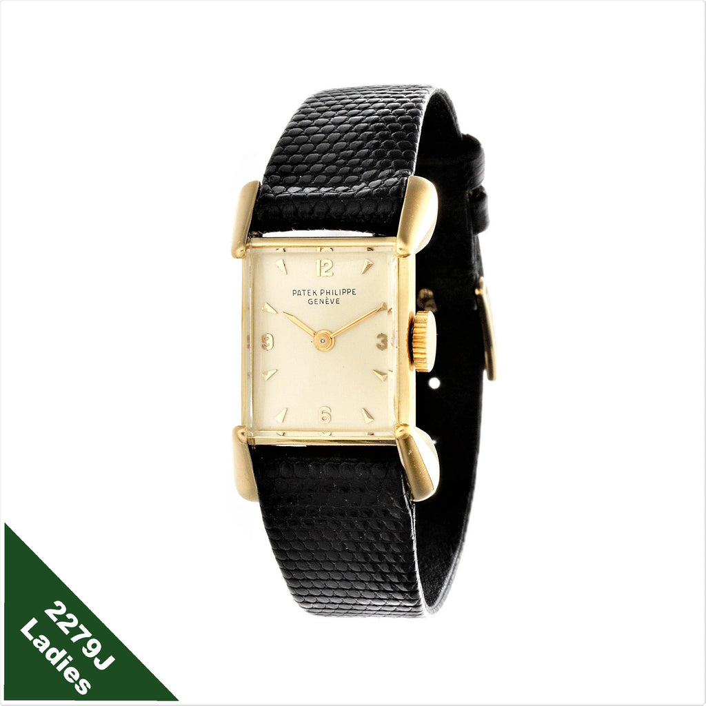 Patek Philippe 2279J Ladies Vintage Rectangular Watch With Rare Conical Luga Circa 1950