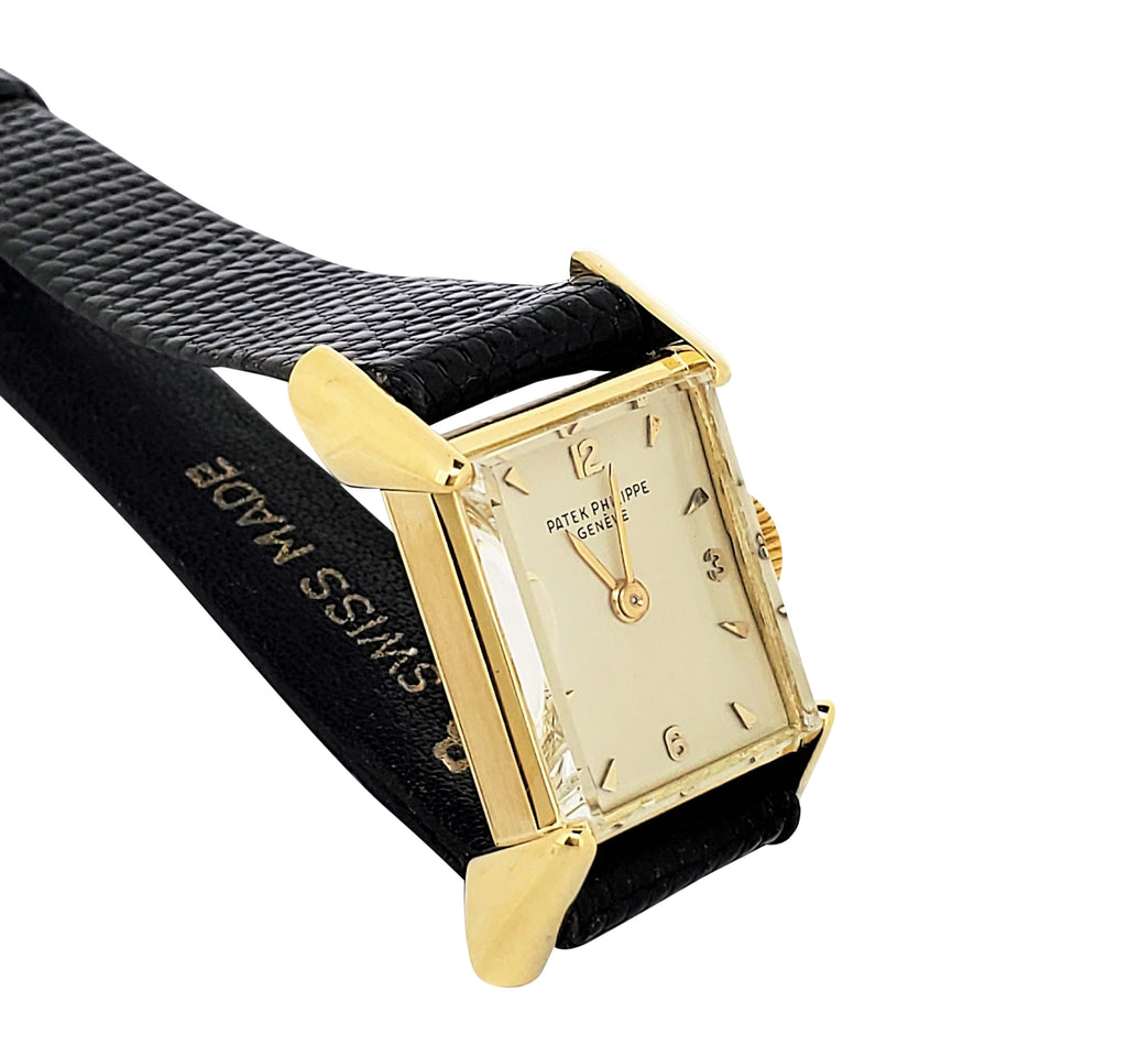Patek Philippe 2279J Vintage Ladies Rectangular wristwatch with very unusual Conical shape  pyramid lugs. Circa 1950