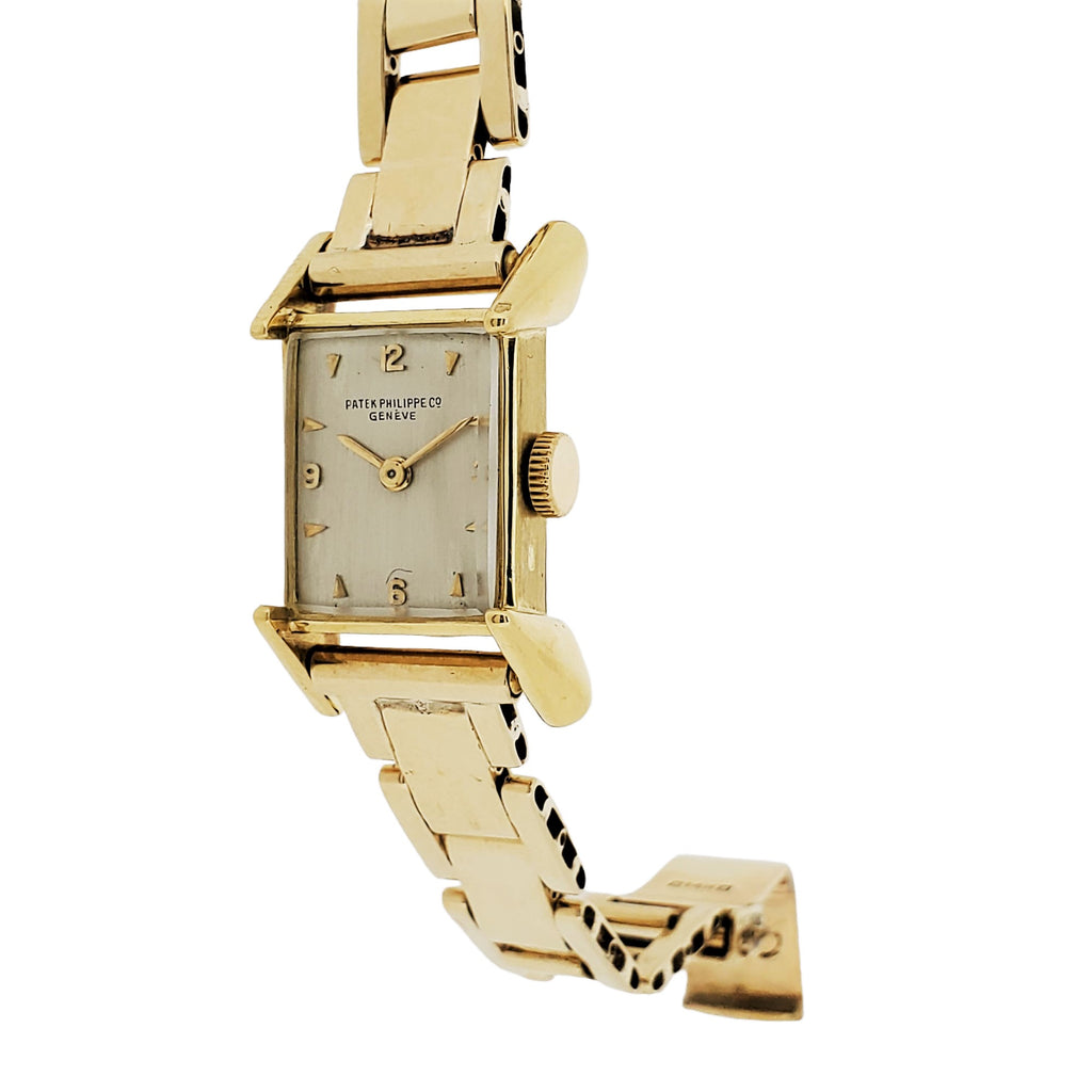 Patek Philippe 2279J Ladies Vintage Rectangular Watch With Rare Conical Luga Circa 1950