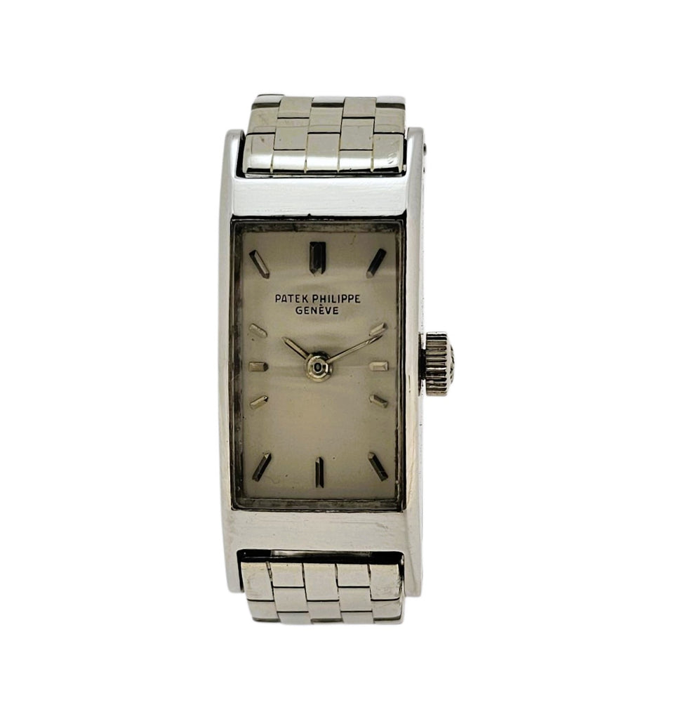 Patek Philippe 2292-1P;  Ladies Platinum Tegolino hour glass watch; Circa 1956-7