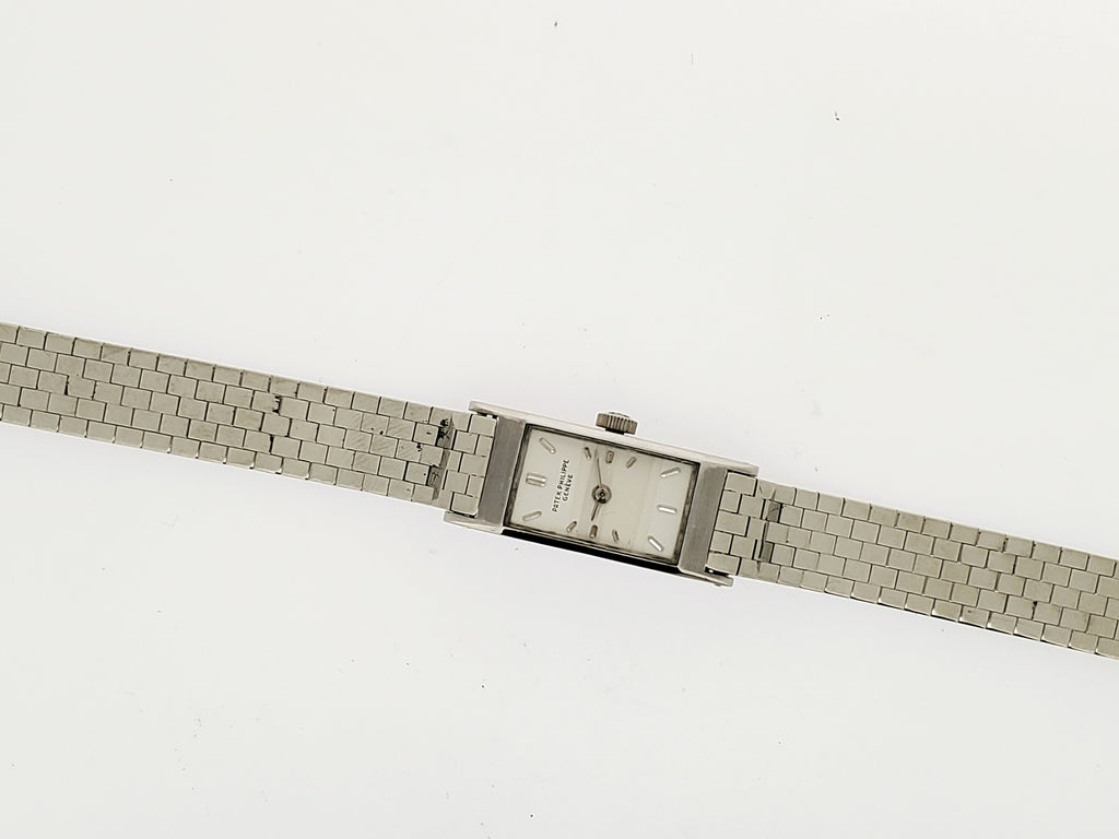 Patek Philippe 2292-1P;  Ladies Platinum Tegolino hour glass watch; Circa 1956-7