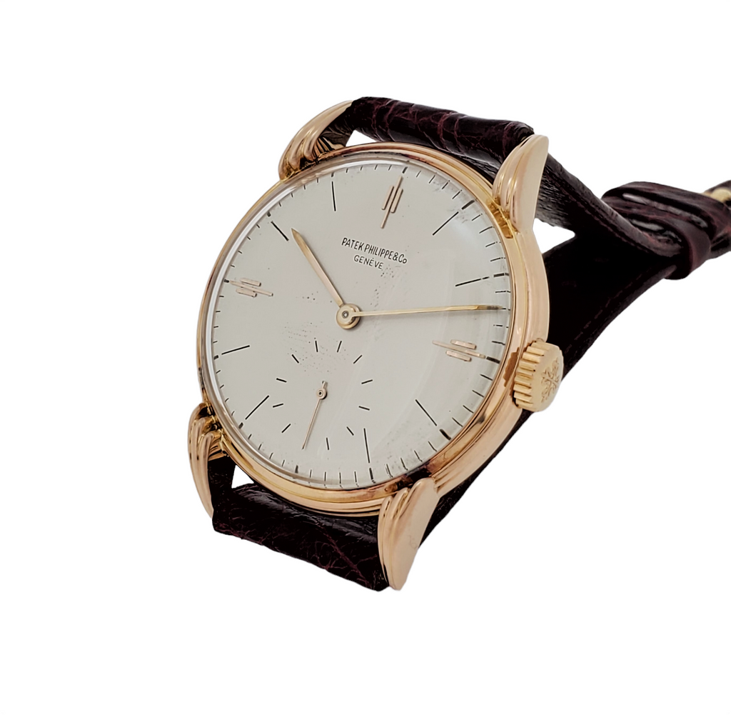 Patek Philippe 2405R Calatrava 35mm, with fluted case and down turned lugs, Circa 1948