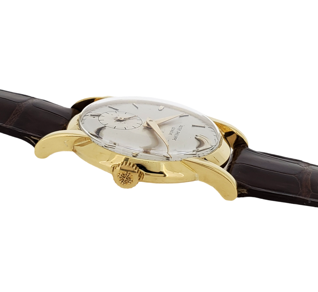 Patek Philippe 2429-1J Vintage Unusual Large Curved Claw Lugs in Yellow Gold Circa 1952