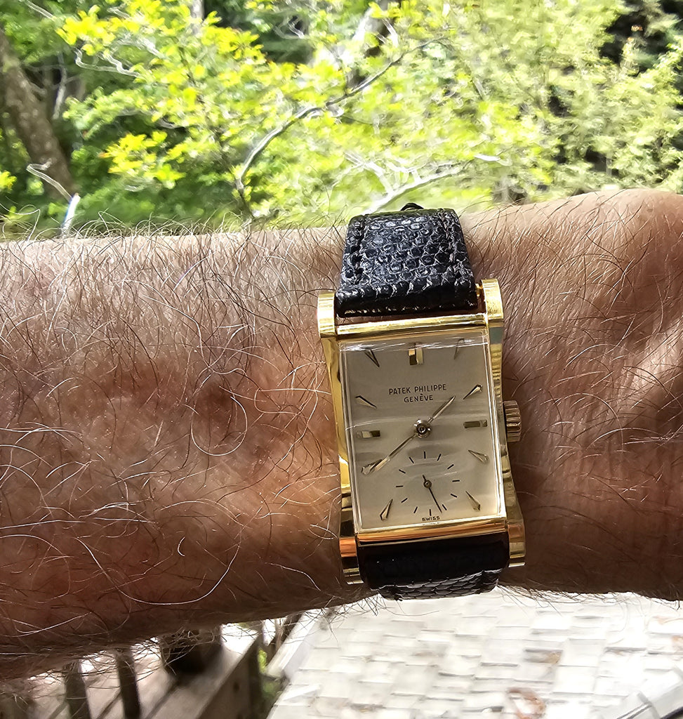 Patek Philippe 2456J "Hour Glass Architectural design watch Original un-restored, Circa 1951