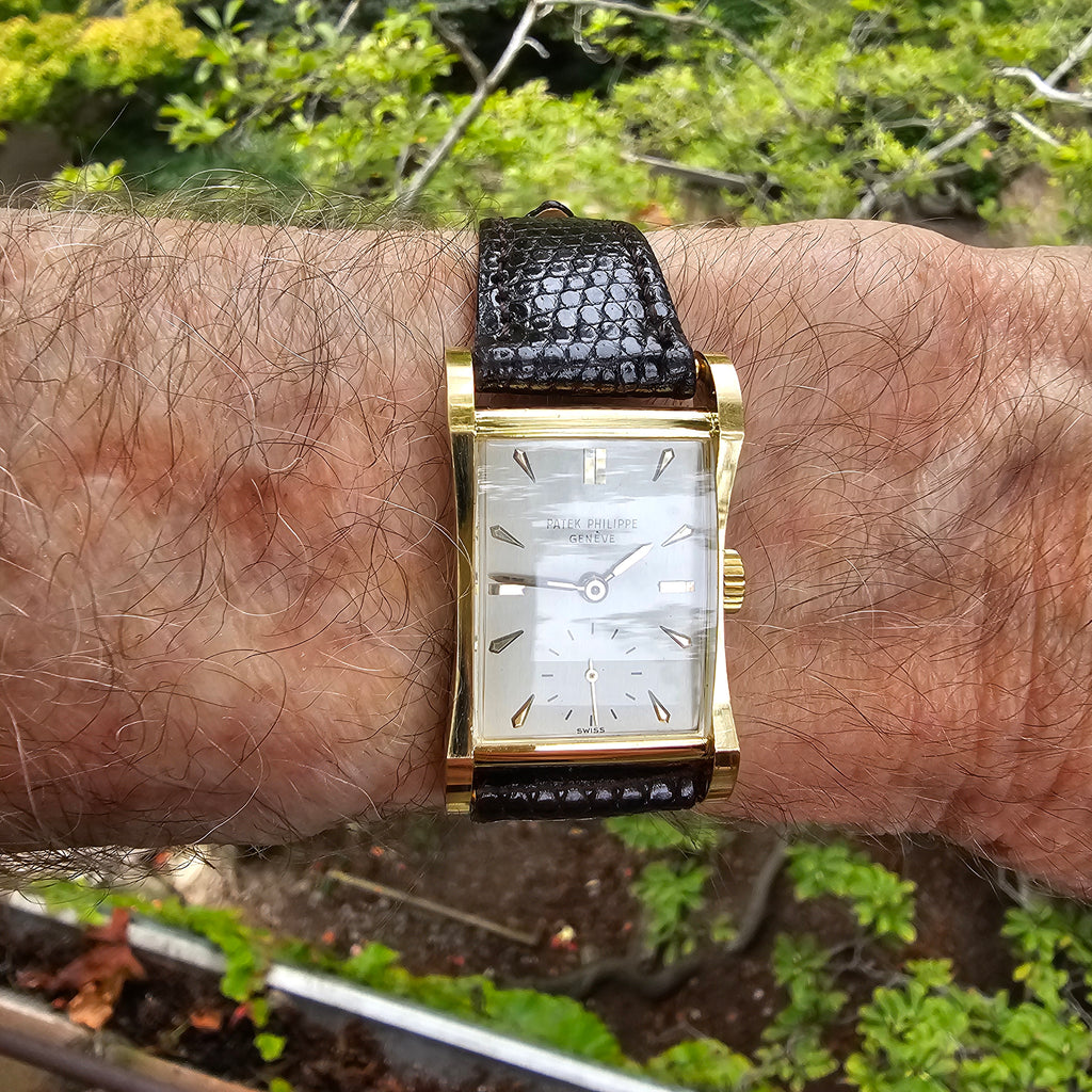 Patek Philippe 2456J "Hour Glass Architectural design watch Original un-restored, Circa 1951