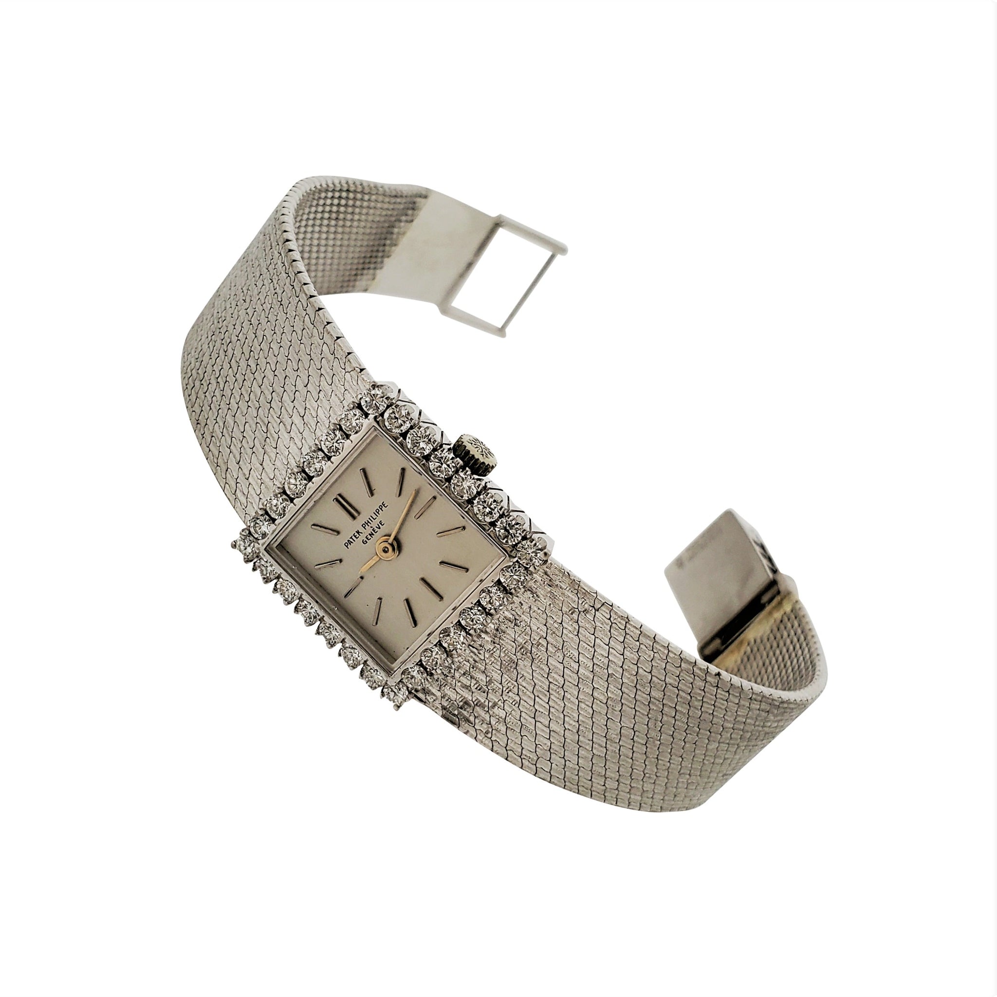 Patek Philippe Ladies Diamond Set Bracelet Watch; White Gold 