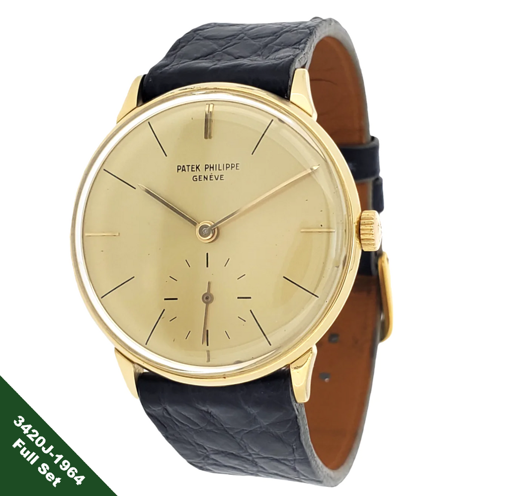 Patek Philippe 3420J Vintage Classic Calatrava Watch 34mm with 12-400 AM  Circa 1964 FULL SET