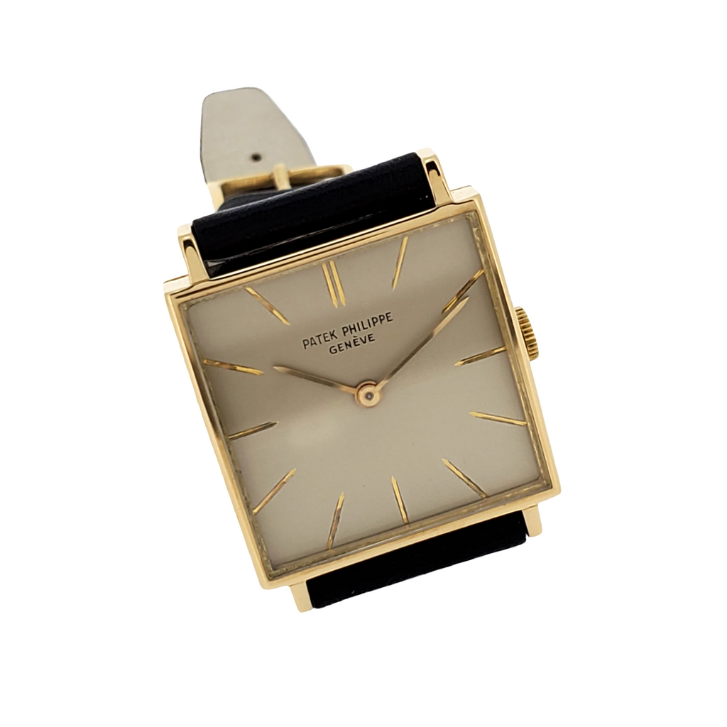 Patek Philippe 3430J classic square watch with a clean minimalist design, Circa 1962