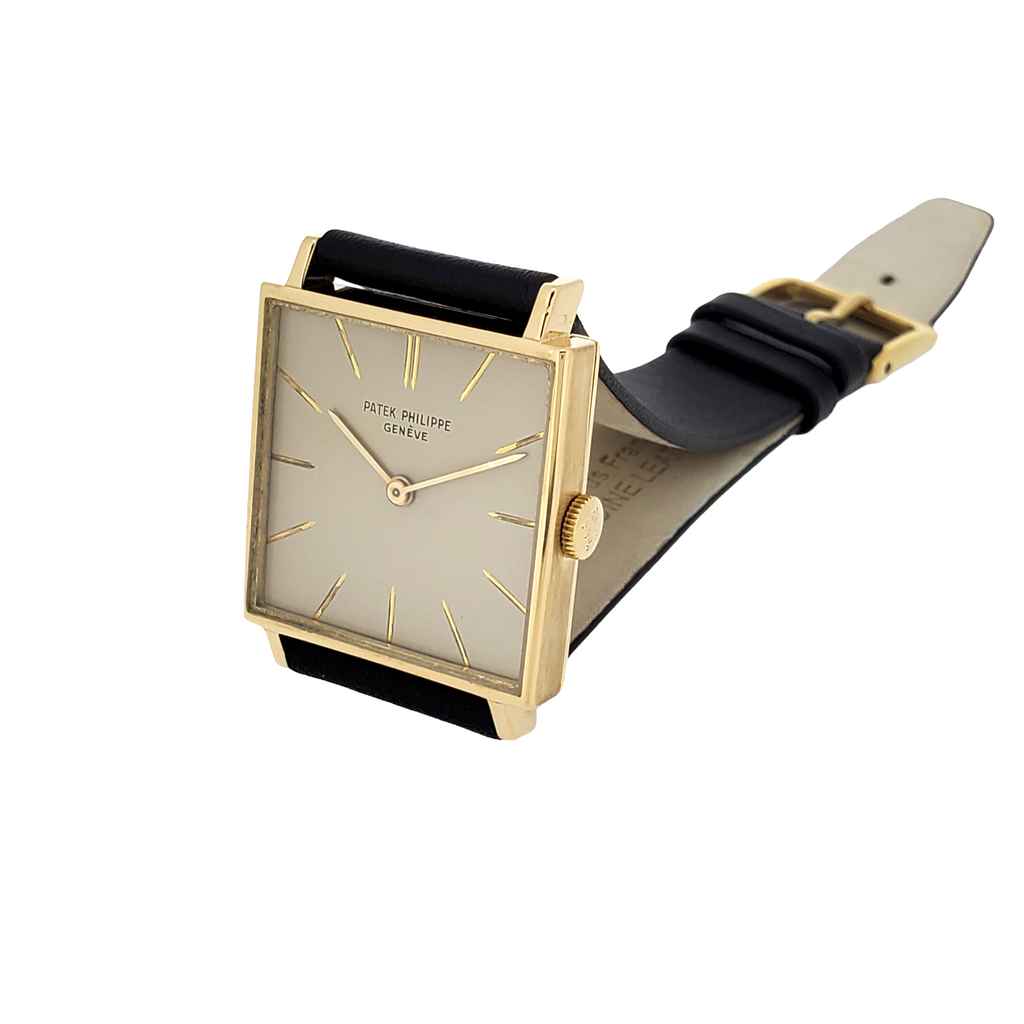 Patek Philippe 3430J classic square watch with a clean minimalist design, Circa 1962