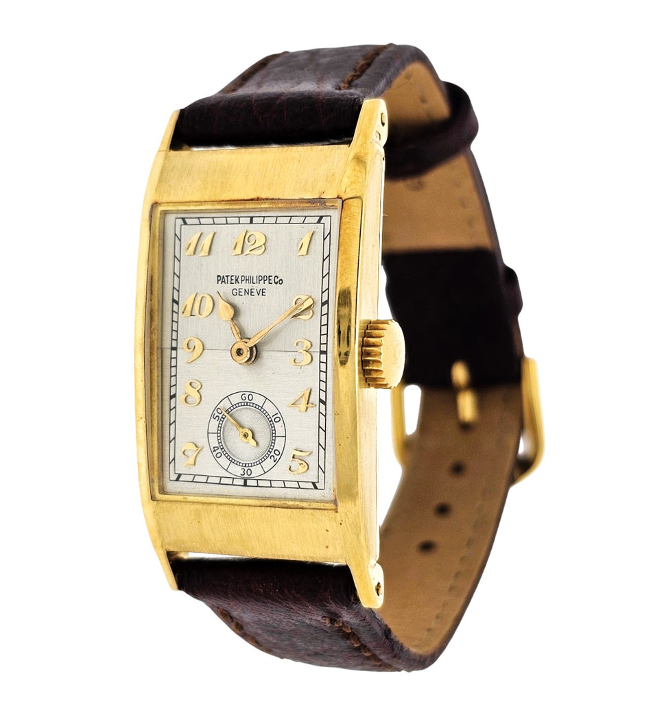 Patek Philippe 425J "Tegolino" Iconic Vintage  Art Deco Watch in Yellow Gold Circa 1940