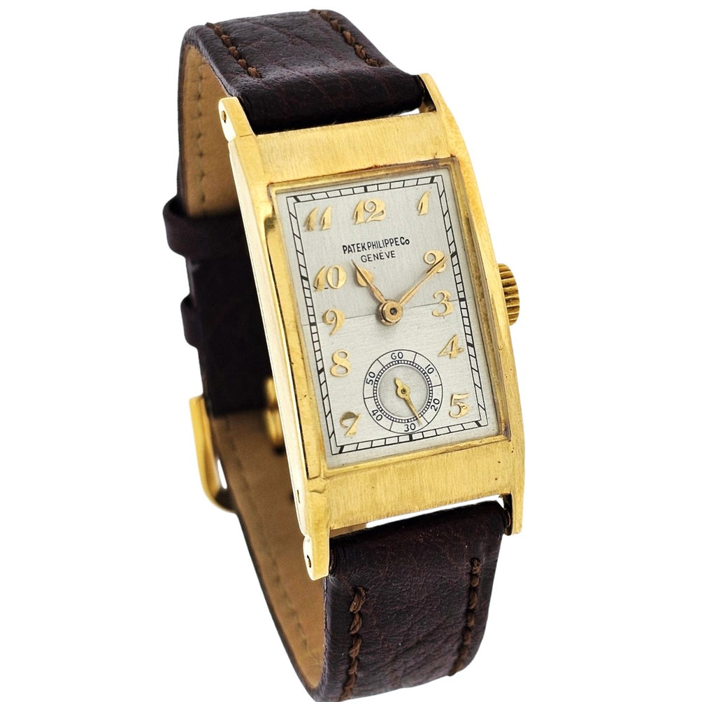 Patek Philippe 425J "Tegolino" Iconic Vintage  Art Deco Watch in Yellow Gold Circa 1940