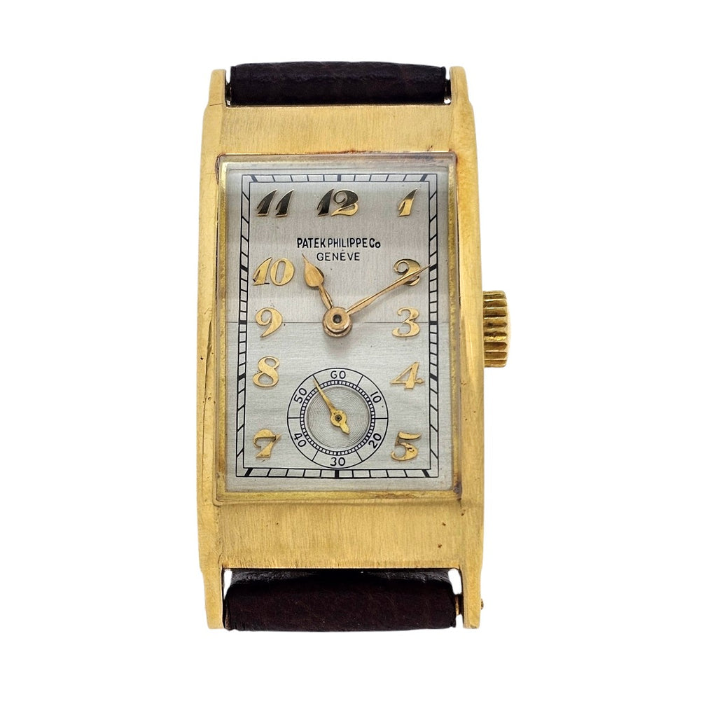 Patek Philippe 425J "Tegolino" Iconic Vintage  Art Deco Watch in Yellow Gold Circa 1940