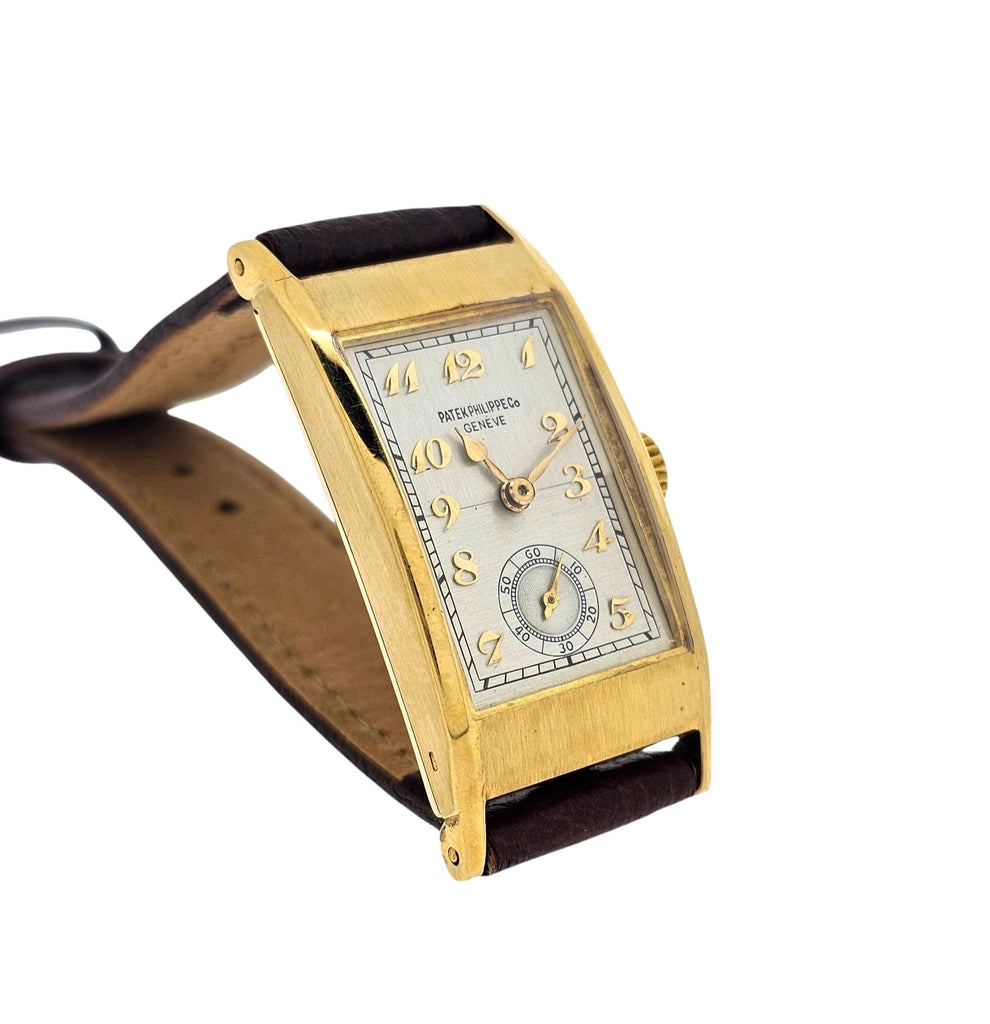 Patek Philippe 425J "Tegolino" Iconic Vintage  Art Deco Watch in Yellow Gold Circa 1940