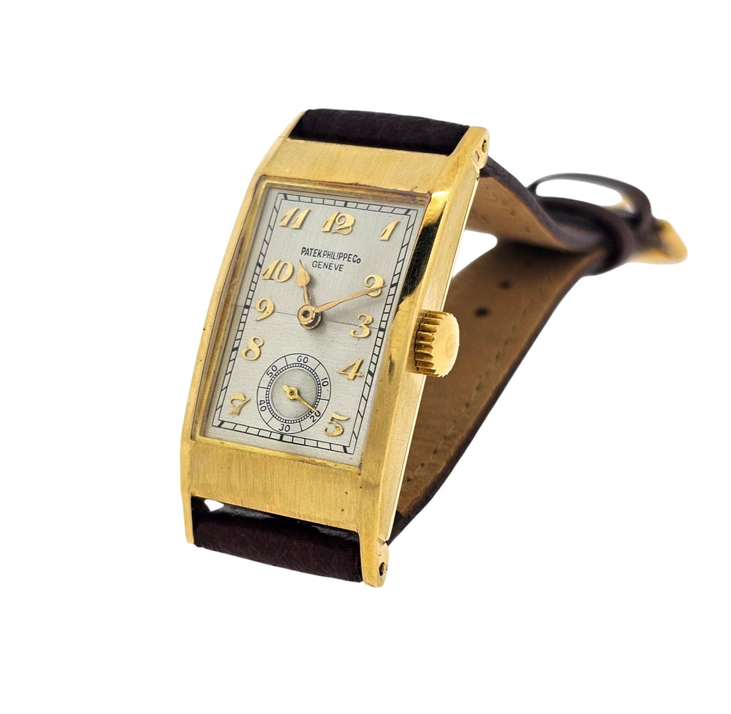 Patek Philippe 425J "Tegolino" Iconic Vintage  Art Deco Watch in Yellow Gold Circa 1940