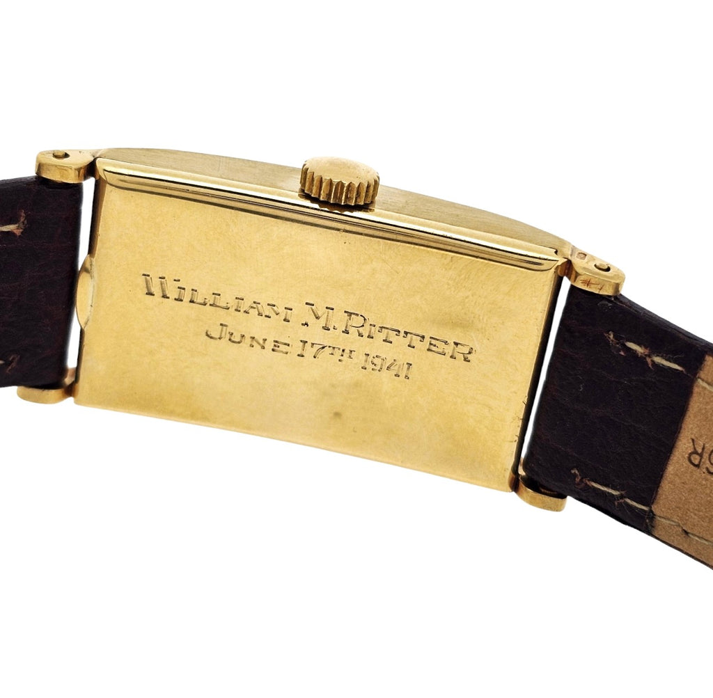 Patek Philippe 425J "Tegolino" Iconic Vintage  Art Deco Watch in Yellow Gold Circa 1940