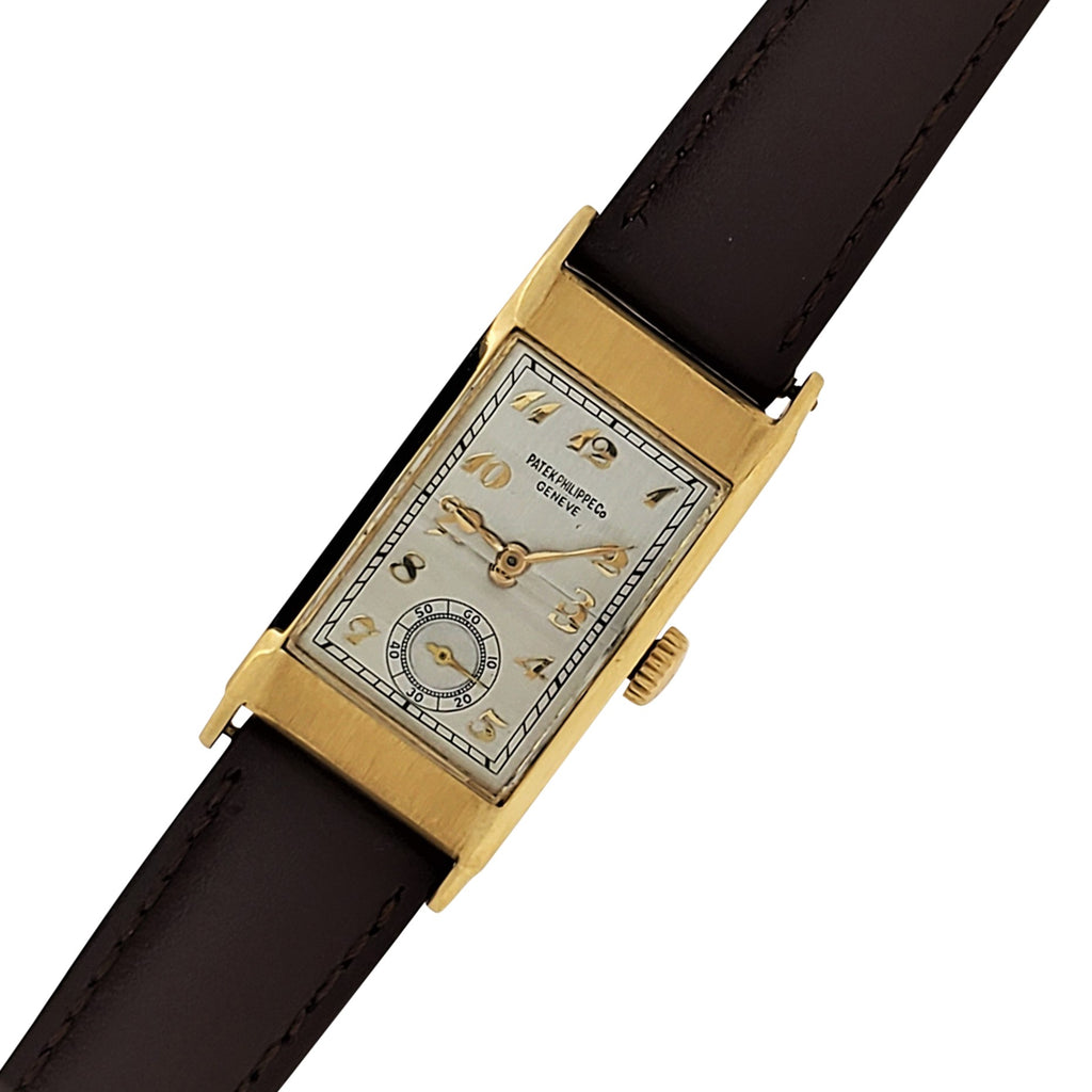 Patek Philippe 425J "Tegolino" Iconic Vintage  Art Deco Watch in Yellow Gold Circa 1940