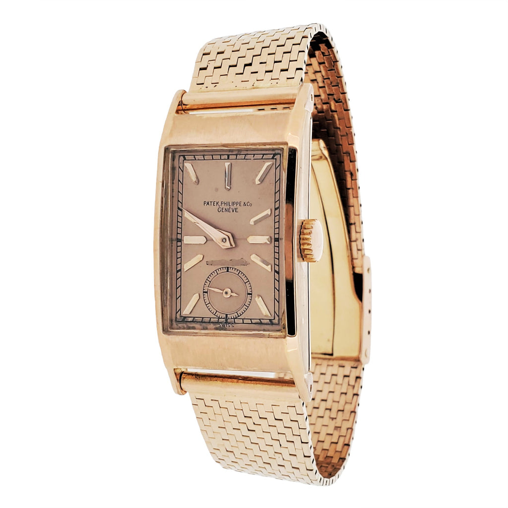 Patek Philippe 425R Vintage Iconic "Tegolino" Art Deco Watch in Rose Gold Circa 1940'
