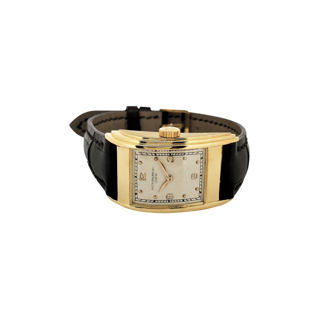 Patek Philippe 523J Vintage Asymmetric Drivers Watch Circa 1936