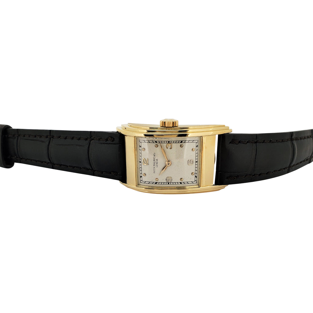 Patek Philippe 523J Vintage Asymmetric Drivers Watch Circa 1936