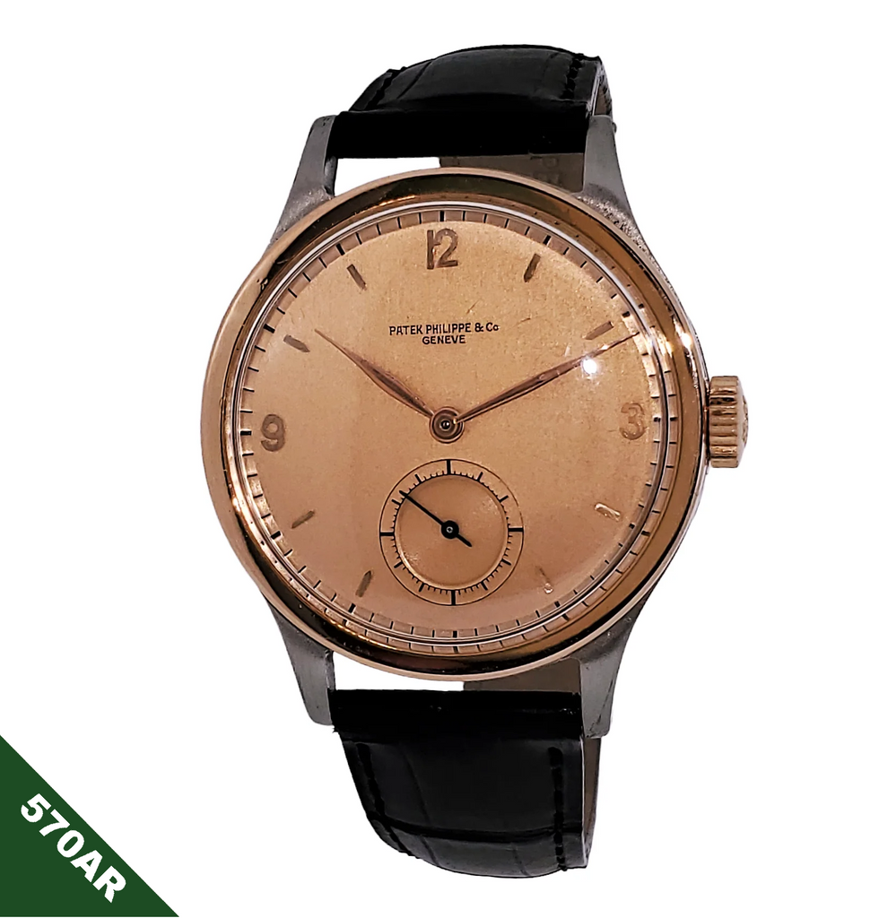 Patek Philippe 570AR Vintage Stainless Steel and Rose gold Calatrava, 36 mm,  Circa 1943