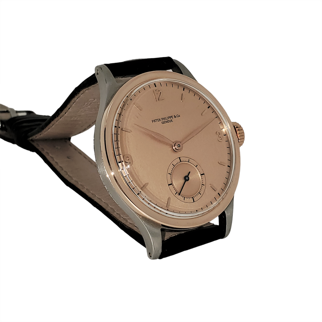Patek Philippe 570AR Vintage Stainless Steel and Rose gold Calatrava Watch 36 mm,  Circa 1943