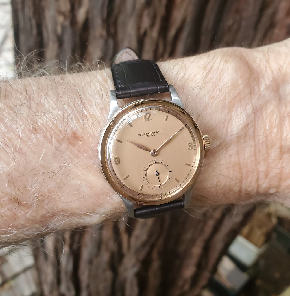 Patek Philippe 570AR Vintage Stainless Steel and Rose gold Calatrava, 36 mm,  Circa 1943