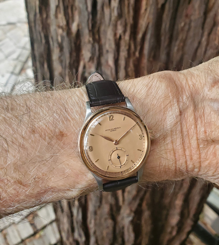 Patek Philippe 570AR Vintage Stainless Steel and Rose gold Calatrava, 36 mm,  Circa 1943