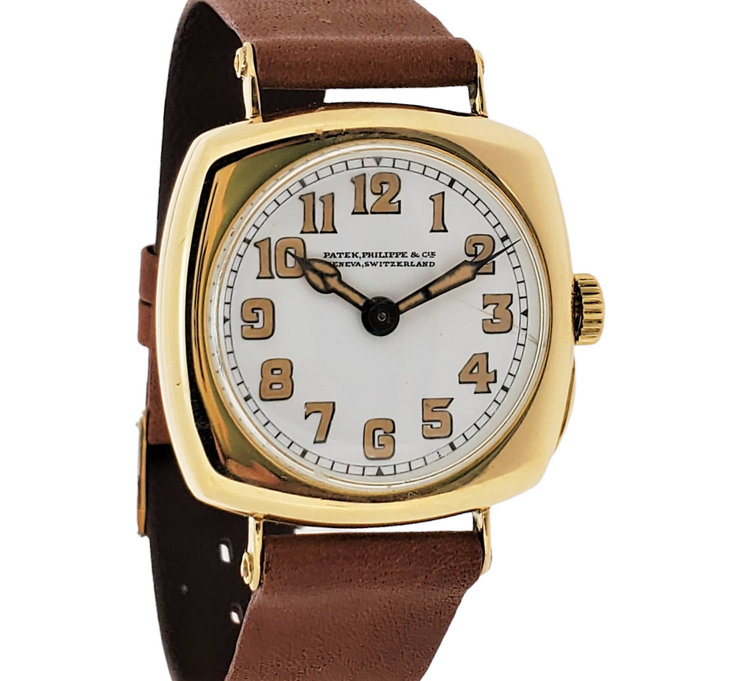 Patek Philippe Early No. 8 Cushion Vintage Watch Circa 1917-1918 Enamel Dial