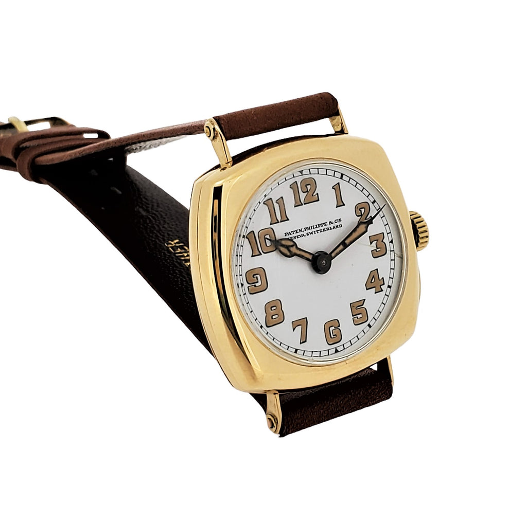 Patek Philippe Early No. 8 Cushion Vintage Watch Circa 1917-1918 Enamel Dial