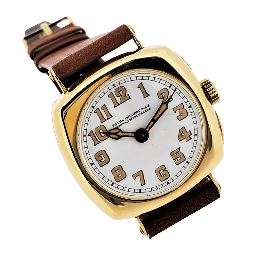 Patek Philippe Early No. 8 Cushion Vintage Watch Circa 1917-1918 Enamel Dial