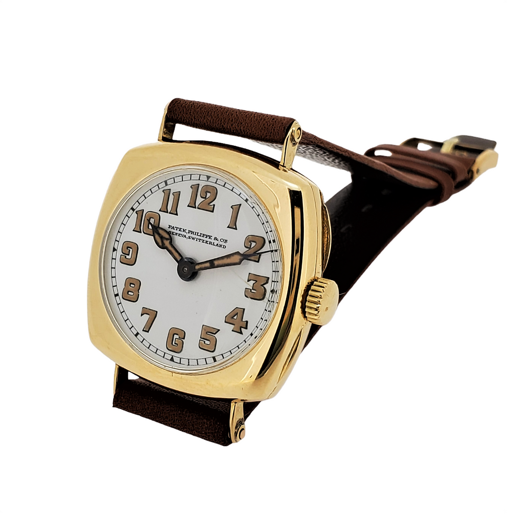 Patek Philippe Early No. 8 Cushion Vintage Watch Circa 1917-1918 Enamel Dial